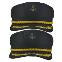 Chapéu Captain Hat IFJJ Chapéu Admiral ajustável para homens e mulheres preto
