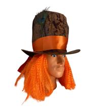 Chapéu Cartola Chapeleiro c/ Peruca Fantasia Cosplay Festa Chapéu Cartola Chapeleiro c/ Peruca Fantasia Cosplay Festa