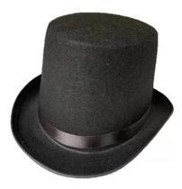Chapéu Cartola Copa Alta Feltro Preto Chapéu Cartola Copa Alta Feltro Preto