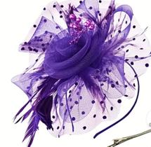 Chapéu Casquete Roxo, Madrinhas , Chá, Festas, muito elegante.