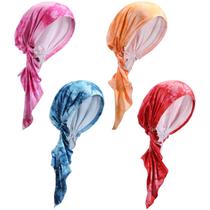 Chapéu Chemo Headwear, meio-peito, capas de câncer pré-amarradas, 4 peças Chapéu Chemo Headwear, meio-peito, capas de câncer pré-amarradas, 4 peças