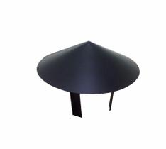 Chapéu chinês preto para dutos de 130 mm de diâmetro para topo de chaminé