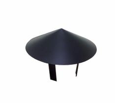 Chapéu chinês preto para dutos de 230 mm de diâmetro para topo de chaminé