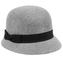 Chapéu Cloche feminino EPOCH CL2696 de renda de linho cinza Chapéu Cloche feminino EPOCH CL2696 de renda de linho cinza