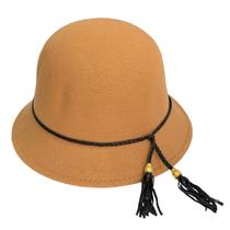Chapéu clochê retrô víntage feltro com faixa trancinha