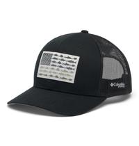 Chapéu Columbia PFG Fish Flag Mesh Snap Back unissex preto