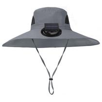 Chapéu com Ventilador Solar NICEYST Aba Larga UPF 50+ com Carregamento USB