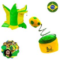 Chapéu Copa Do Mundo Verde E Amarelo Brasil Torcedor Acessório