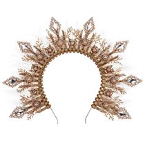 Chapéu COSUCOS Feather Halo Crown feito à mão em penas brancas