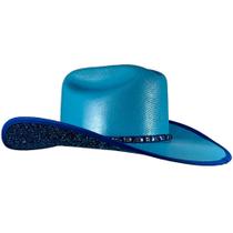 Chapeu Country Com Strass Azul Glitter Dallas New