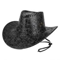 Chapéu Country Cowboy Aba Larga Unissex Preto Rodeio