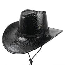 Chapéu Country Cowboy Preto Aba Larga Unissex Rodeio