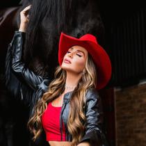 Chapéu Country Cowgirl Cowboy Feminino Americano Aveludado