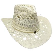 Chapéu Country Creme e Marrom Sertanejo Rodeio Shows Peão Cowboy Unissex