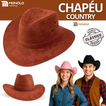 Chapéu Country Feminino Masculino Festa Junina Caipira Rodeio Unissex Boiadeira Rodeio Sertanejo Cowboy MONOLO