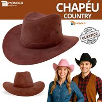 Chapéu Country Feminino Masculino Festa Junina Caipira Rodeio Unissex Boiadeira Rodeio Sertanejo Cowboy MONOLO