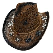 Chapéu Country Marrom e Preto Sertanejo Rodeio Shows Peão Cowboy Unissex Chapéu Country Marrom e Preto Sertanejo Rodeio Shows Peão Cowboy Unissex