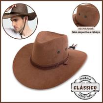 Chapeu Country Rodeio Sertanejo Cowboy Boiadeiro Americano Camurça Premium