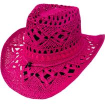 Chapéu Country Rosa Sertanejo Rodeio Shows Peão Cowboy Moda Boho