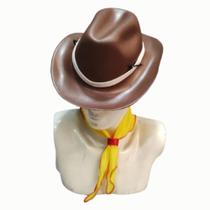Chapéu Cowboy Com Lenço Amarelo São João Festa Junina