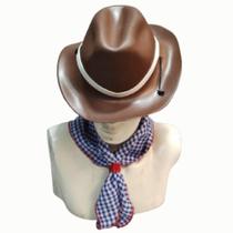 Chapéu Cowboy Com Lenço Xadrez São João