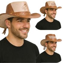 Chapéu Cowboy Country Couro Legítimo Americano Rodeio Vaquejada Chapéu Cowboy Country Couro Legítimo Americano Rodeio Vaquejada