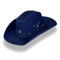 Chapéu Cowboy Cowgirl Festa Rodeio Estiloso Luxo Azul - Traiado