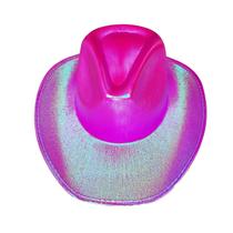 Chapéu Cowboy Holográfico Neon + Delineador Face Jewels Strass 5 Pares - Cowgirl Boiadeira LGBT Festa Fantasia Carnaval