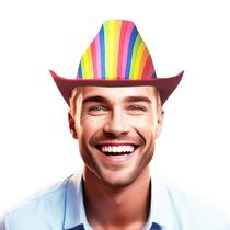 Chapéu Cowboy LGBT Colorido Arco Iris Festa Carnaval Parada Gay