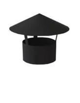 Chapéu de 150mm para lareiras e churrasqueiras - preto
