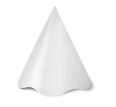 Chapéu De Aniversário Branco 08 Unidades - JK Distribuidora
