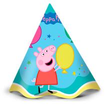 Chapéu de Aniversário Peppa Pig Clássica - 12 Unidades