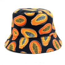 Chapéu de balde Anime Papayas Fruits Poliéster Unissex 56-58cm Chapéu de balde Anime Papayas Fruits Poliéster Unissex 56-58cm