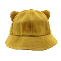 Chapéu de balde MOSSTYUS Cat Ears Design com proteção solar amarelo Chapéu de balde MOSSTYUS Cat Ears Design com proteção solar amarelo