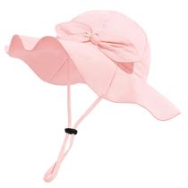 Chapéu de bebê DANMY ajustável de aba larga UPF 50+ rosa 2-3 anos
