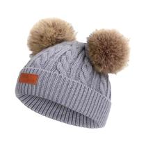 Chapéu de Bebê de Lã com Pompom - Quentinho para Outono/Inverno