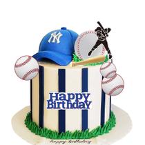 Chapéu de beisebol Cake Topper DiDida com sinal de feliz aniversário