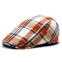 Chapéu de boné plano com design xadrez para homens em algodão ou jeans Chapéu de boné plano com design xadrez para homens em algodão ou jeans