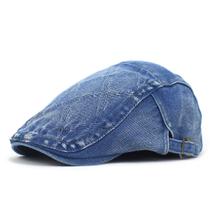 Chapéu de boné plano, jeans unissex, Gatsby Newsboy Vintage Scally