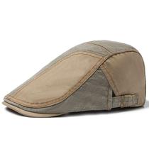 Chapéu de boné plano para homens, algodão ou jeans bege e cinza Chapéu de boné plano para homens, algodão ou jeans bege e cinza