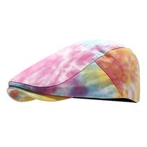 Chapéu de boné plano Tie-Dye Gatsby Newsboy para homens em algodão