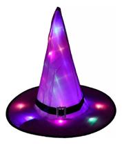 Chapéu De Bruxa Bruxinha Luz Led Halloween Fantasia Enfeite Chapéu De Bruxa Bruxinha Luz Led Halloween Fantasia Enfeite