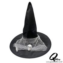 Chapéu de Bruxa c/ Caveira Branca - Unidade