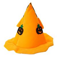 Chapéu de bruxa de abóbora, veludo laranja, chapéu de cosplay de Halloween
