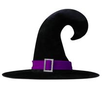 Chapéu de bruxa de veludo de Halloween Seasons Stars SSDecor roxo Chapéu de feiticeiro exclusivo com cores vibrantes e fivela metálica acessório de fantasia de Halloween para mulheres e meninas