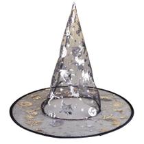 Chapéu de Bruxa Halloween Silver Plastic