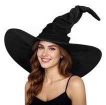 Chapéu de bruxa HOMELEX de Halloween para adultos negros femininos, grande