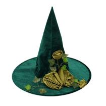 Chapéu de bruxa ICNGLKSND Green Cartoon Magic para festa de Halloween