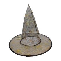 Chapéu de Bruxa Transparente Preto - Aranha Dourada - Halloween - 1 unidade - Rizzo - Cleiton Tomaz