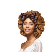 Chapéu de cabelo de cetim com cauda longa, elegante, dourado, tamanho grande